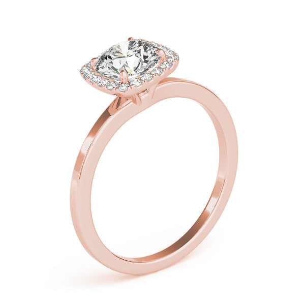 Regal Halo Round Diamond Engagement Ring in 10K/14K gold and platinum with certified lab-grown or natural diamonds