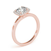 Regal Halo Round Diamond Engagement Ring in 10K/14K gold and platinum with certified lab-grown or natural diamonds