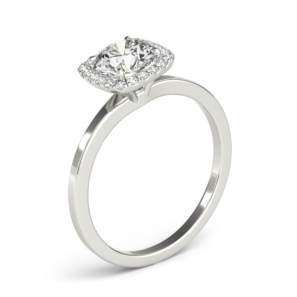Regal Halo Round Diamond Engagement Ring in 10K/14K gold and platinum with certified lab-grown or natural diamonds