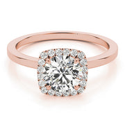 Regal Halo Round Diamond Engagement Ring in 10K/14K gold and platinum with certified lab-grown or natural diamonds
