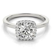 Regal Halo Round Diamond Engagement Ring in 10K/14K gold and platinum with certified lab-grown or natural diamonds