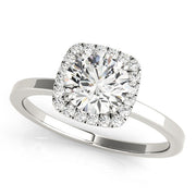 Regal Halo Round Diamond Engagement Ring in 10K/14K gold and platinum with certified lab-grown or natural diamonds