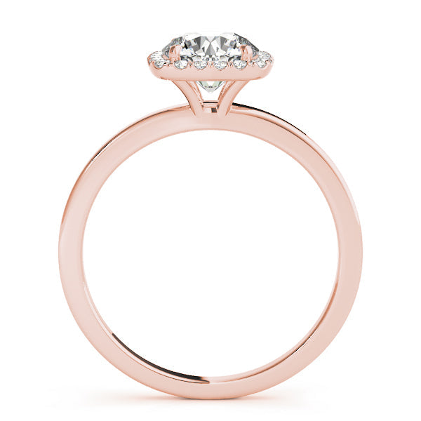 Regal Halo Round Diamond Engagement Ring in 10K/14K gold and platinum with certified lab-grown or natural diamonds