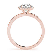 Regal Halo Round Diamond Engagement Ring in 10K/14K gold and platinum with certified lab-grown or natural diamonds