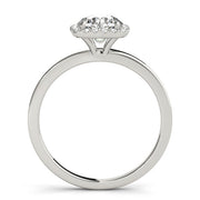 Regal Halo Round Diamond Engagement Ring in 10K/14K gold and platinum with certified lab-grown or natural diamonds