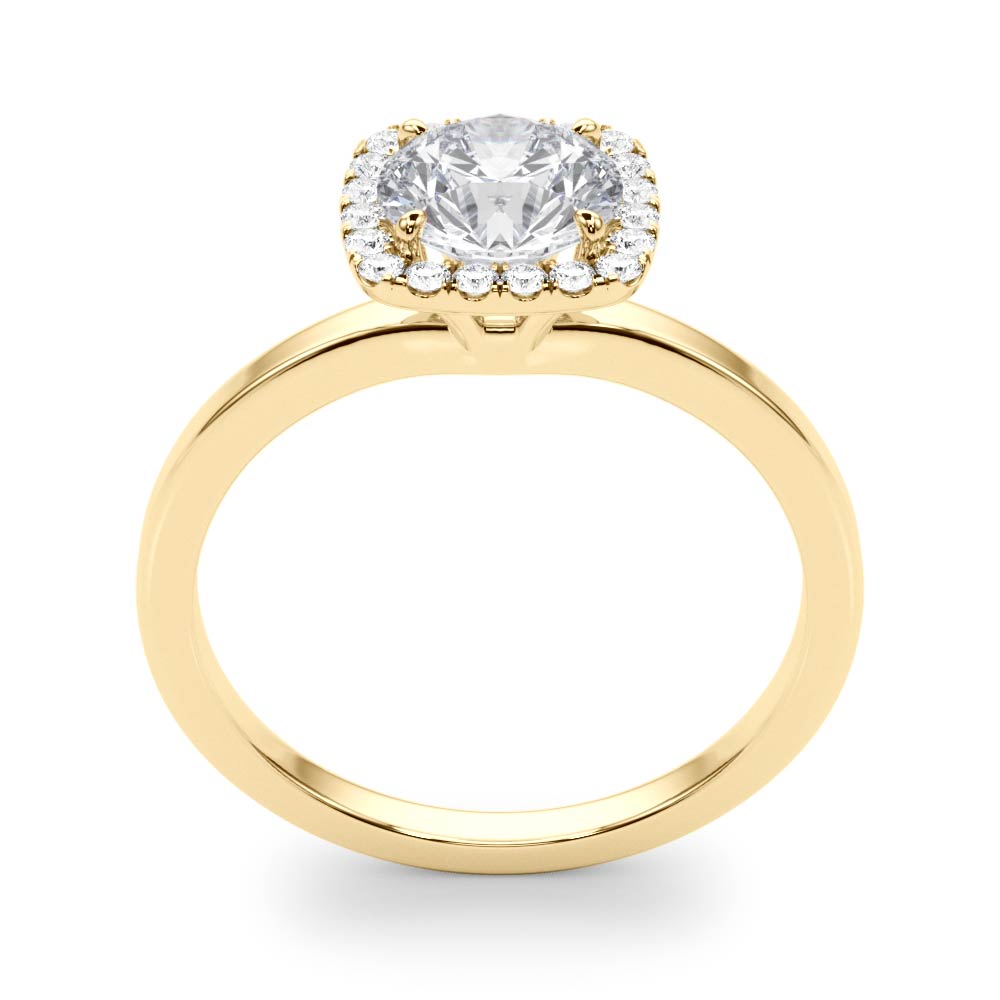 Regal Halo Round Diamond Engagement Ring in 10K/14K gold and platinum with certified lab-grown or natural diamonds