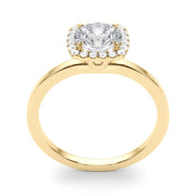 Regal Halo Round Diamond Engagement Ring in 10K/14K gold and platinum with certified lab-grown or natural diamonds