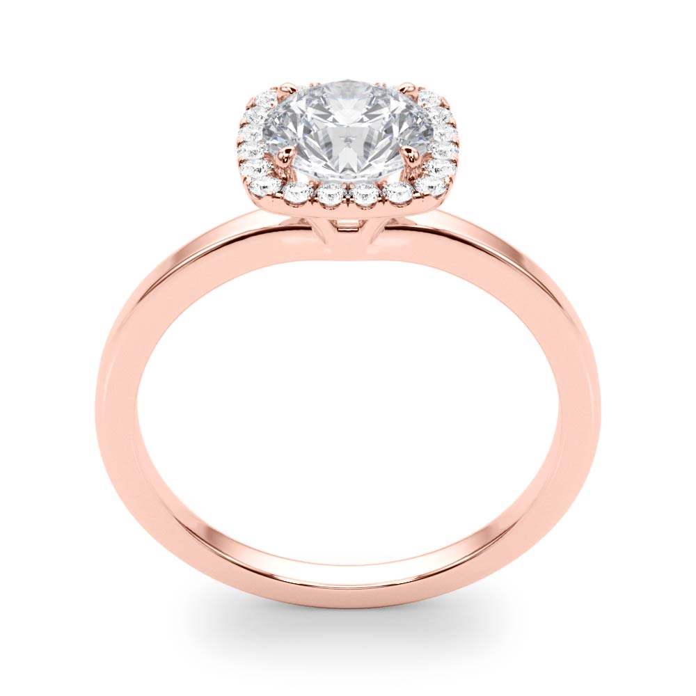 Regal Halo Round Diamond Engagement Ring in 10K/14K gold and platinum with certified lab-grown or natural diamonds