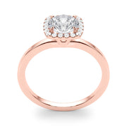 Regal Halo Round Diamond Engagement Ring in 10K/14K gold and platinum with certified lab-grown or natural diamonds