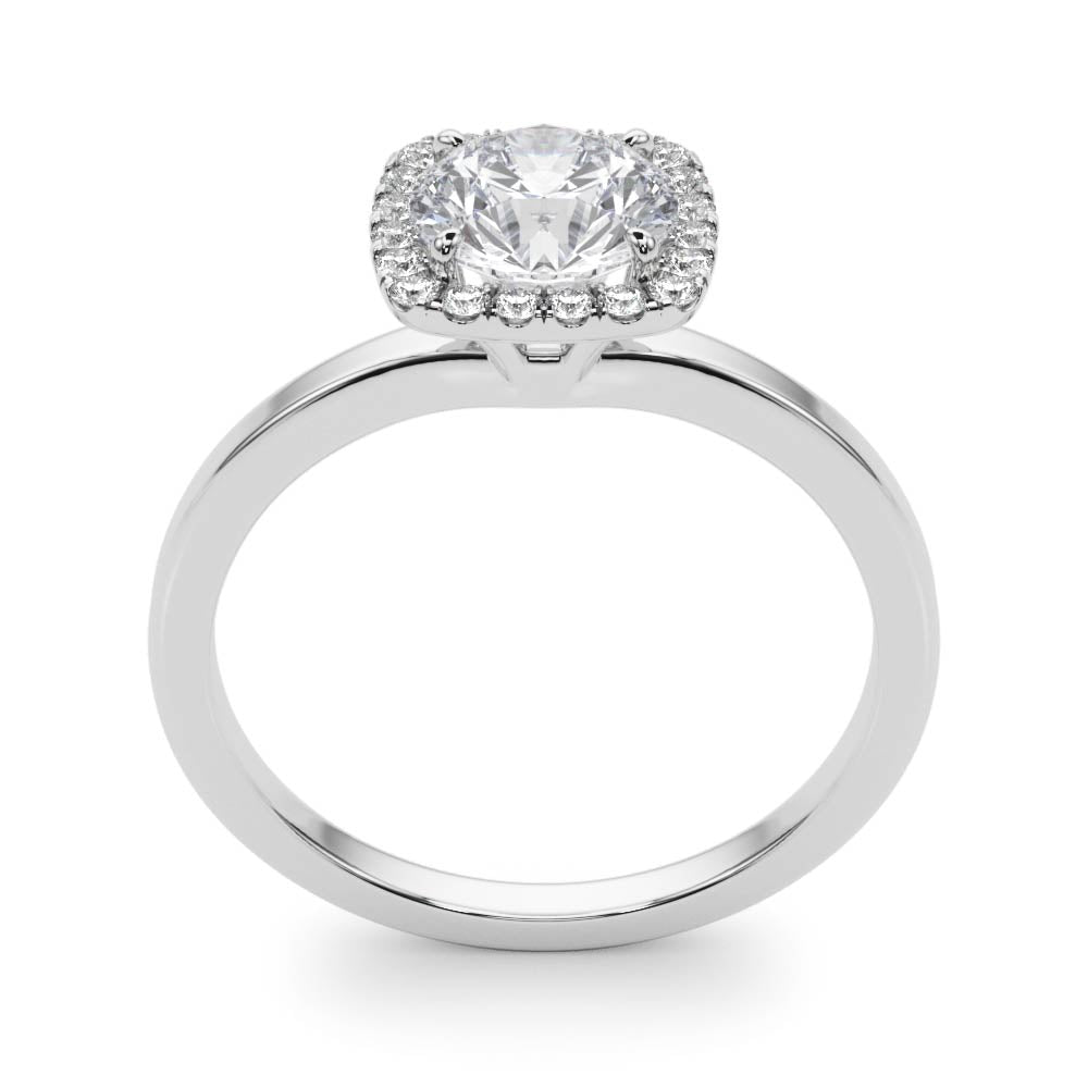 Regal Halo Round Diamond Engagement Ring in 10K/14K gold and platinum with certified lab-grown or natural diamonds