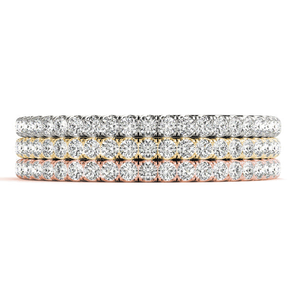 Straight Diamond Half Eternity Ring in Gold & Platinum