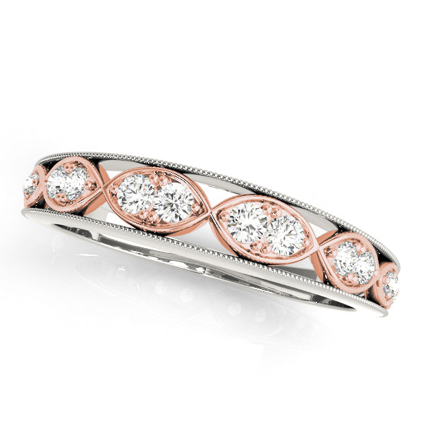 Prong Set Half Eternity Ring in 10K/14K gold and platinum with certified lab-grown or natural diamonds
