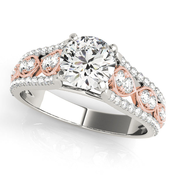 Celestial Multi-Row Round Diamond Engagement Ring in 10K/14K gold and platinum with certified lab-grown or natural diamonds