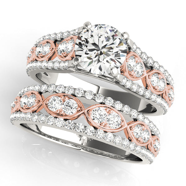 Celestial Multi-Row Round Diamond Engagement Ring in 10K/14K gold and platinum with certified lab-grown or natural diamonds