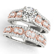 Celestial Multi-Row Round Diamond Engagement Ring in 10K/14K gold and platinum with certified lab-grown or natural diamonds