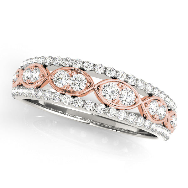 Prong Set Half Eternity Ring in 10K/14K gold and platinum with certified lab-grown or natural diamonds
