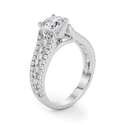 Graceful Multi-Row Round Diamond Engagement Ring in 10K/14K gold and platinum with certified lab-grown or natural diamonds