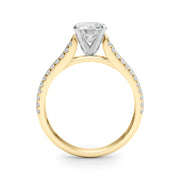 Graceful Multi-Row Round Diamond Engagement Ring in 10K/14K gold and platinum with certified lab-grown or natural diamonds