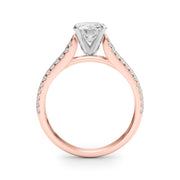 Graceful Multi-Row Round Diamond Engagement Ring in 10K/14K gold and platinum with certified lab-grown or natural diamonds