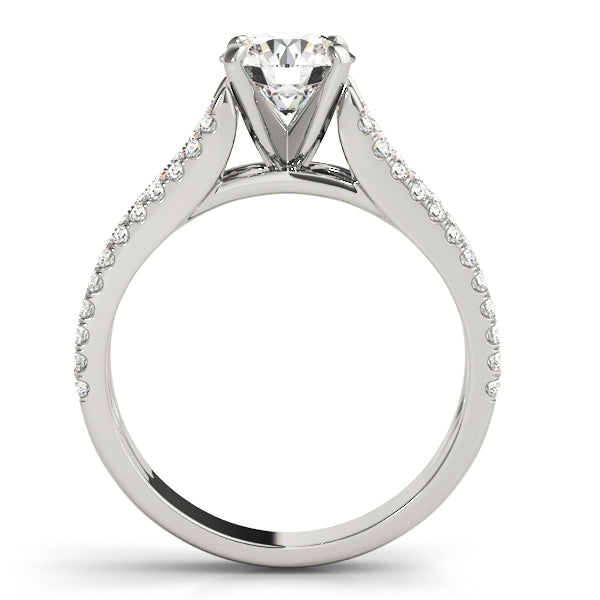 Graceful Multi-Row Round Diamond Engagement Ring in 10K/14K gold and platinum with certified lab-grown or natural diamonds