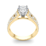 Graceful Multi-Row Round Diamond Engagement Ring in 10K/14K gold and platinum with certified lab-grown or natural diamonds