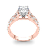 Graceful Multi-Row Round Diamond Engagement Ring in 10K/14K gold and platinum with certified lab-grown or natural diamonds