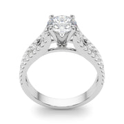 Graceful Multi-Row Round Diamond Engagement Ring in 10K/14K gold and platinum with certified lab-grown or natural diamonds