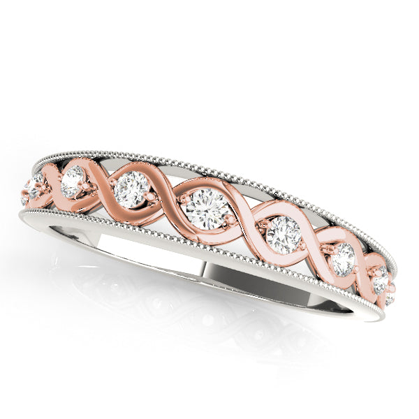 Infinity Style Wedding Half Eternity Ring in 10K/14K gold and platinum with certified lab-grown or natural diamonds