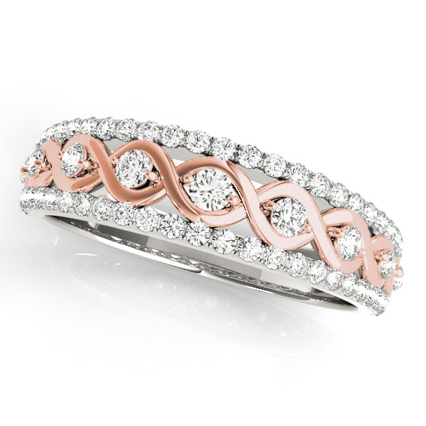Prong Set Half Eternity Ring in 10K/14K gold and platinum with certified lab-grown or natural diamonds