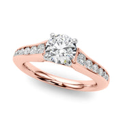 Enchanted Single Row Round Diamond Engagement Ring in 10K/14K gold and platinum with certified lab-grown or natural diamonds
