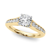 Enchanted Single Row Round Diamond Engagement Ring in 10K/14K gold and platinum with certified lab-grown or natural diamonds
