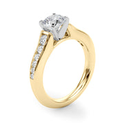 Enchanted Single Row Round Diamond Engagement Ring in 10K/14K gold and platinum with certified lab-grown or natural diamonds