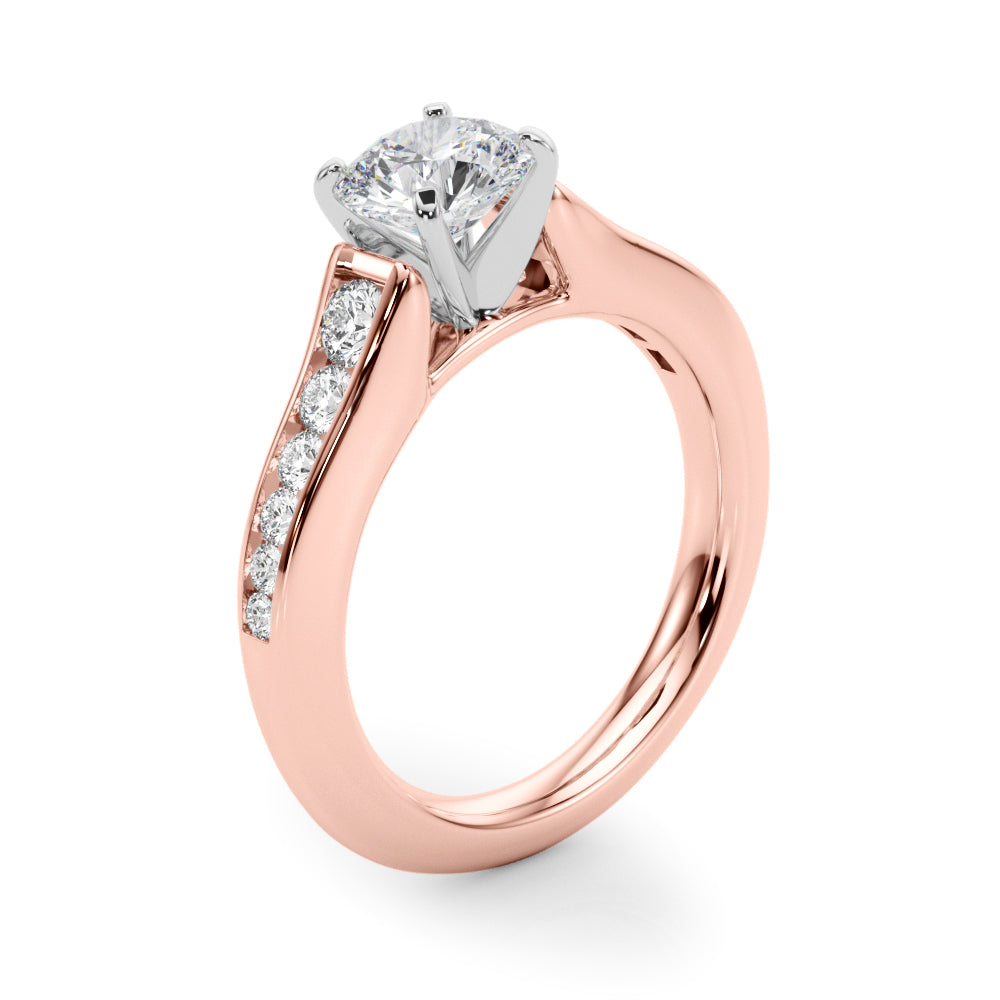 Enchanted Single Row Round Diamond Engagement Ring in 10K/14K gold and platinum with certified lab-grown or natural diamonds