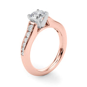 Enchanted Single Row Round Diamond Engagement Ring in 10K/14K gold and platinum with certified lab-grown or natural diamonds