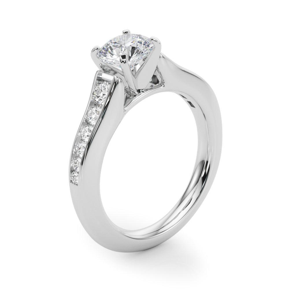 Enchanted Single Row Round Diamond Engagement Ring in 10K/14K gold and platinum with certified lab-grown or natural diamonds