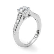 Enchanted Single Row Round Diamond Engagement Ring in 10K/14K gold and platinum with certified lab-grown or natural diamonds