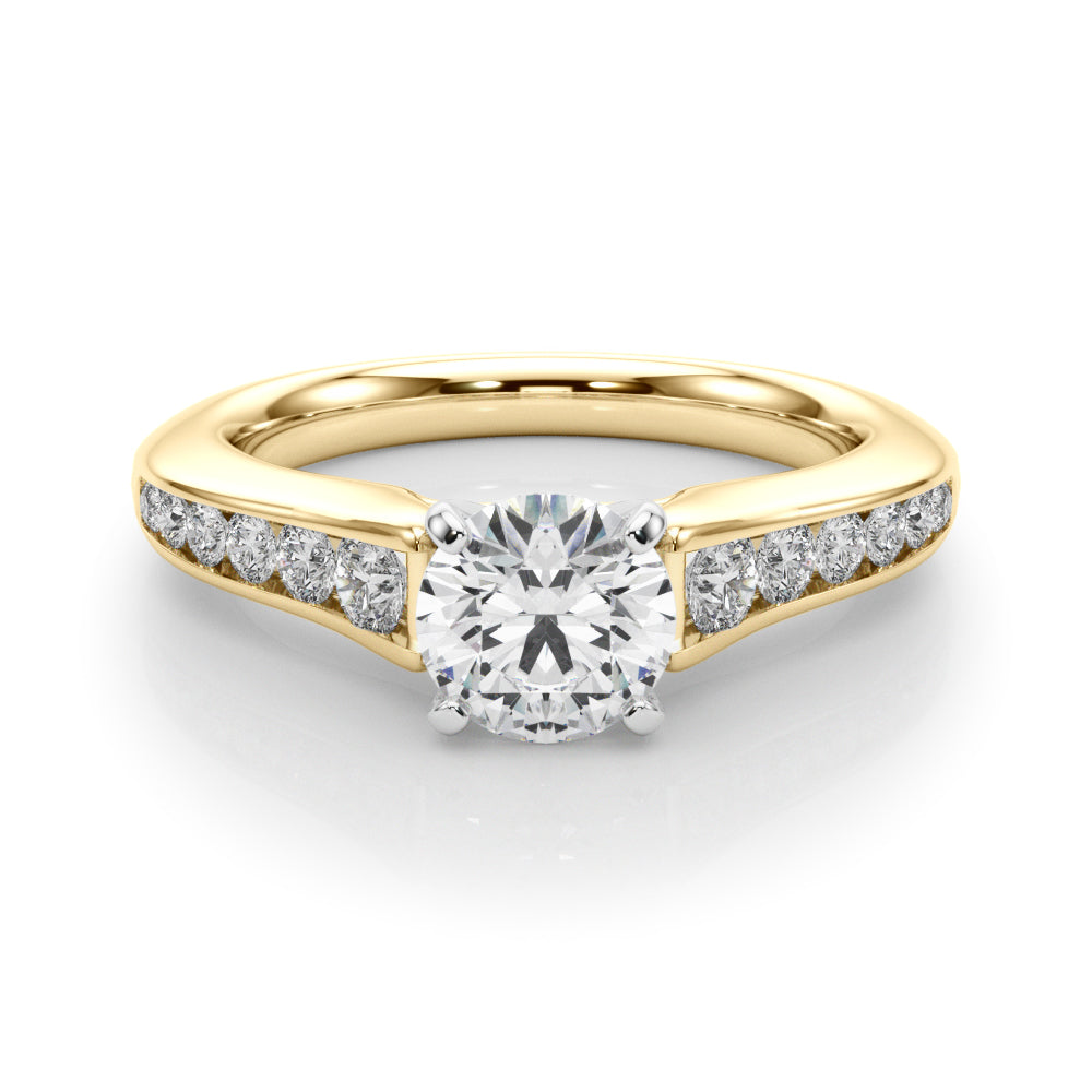 Enchanted Single Row Round Diamond Engagement Ring in 10K/14K gold and platinum with certified lab-grown or natural diamonds