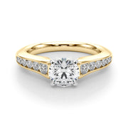 Enchanted Single Row Round Diamond Engagement Ring in 10K/14K gold and platinum with certified lab-grown or natural diamonds