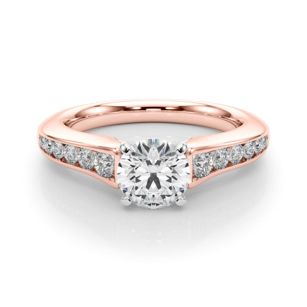 Enchanted Single Row Round Diamond Engagement Ring in 10K/14K gold and platinum with certified lab-grown or natural diamonds