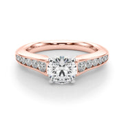 Enchanted Single Row Round Diamond Engagement Ring in 10K/14K gold and platinum with certified lab-grown or natural diamonds