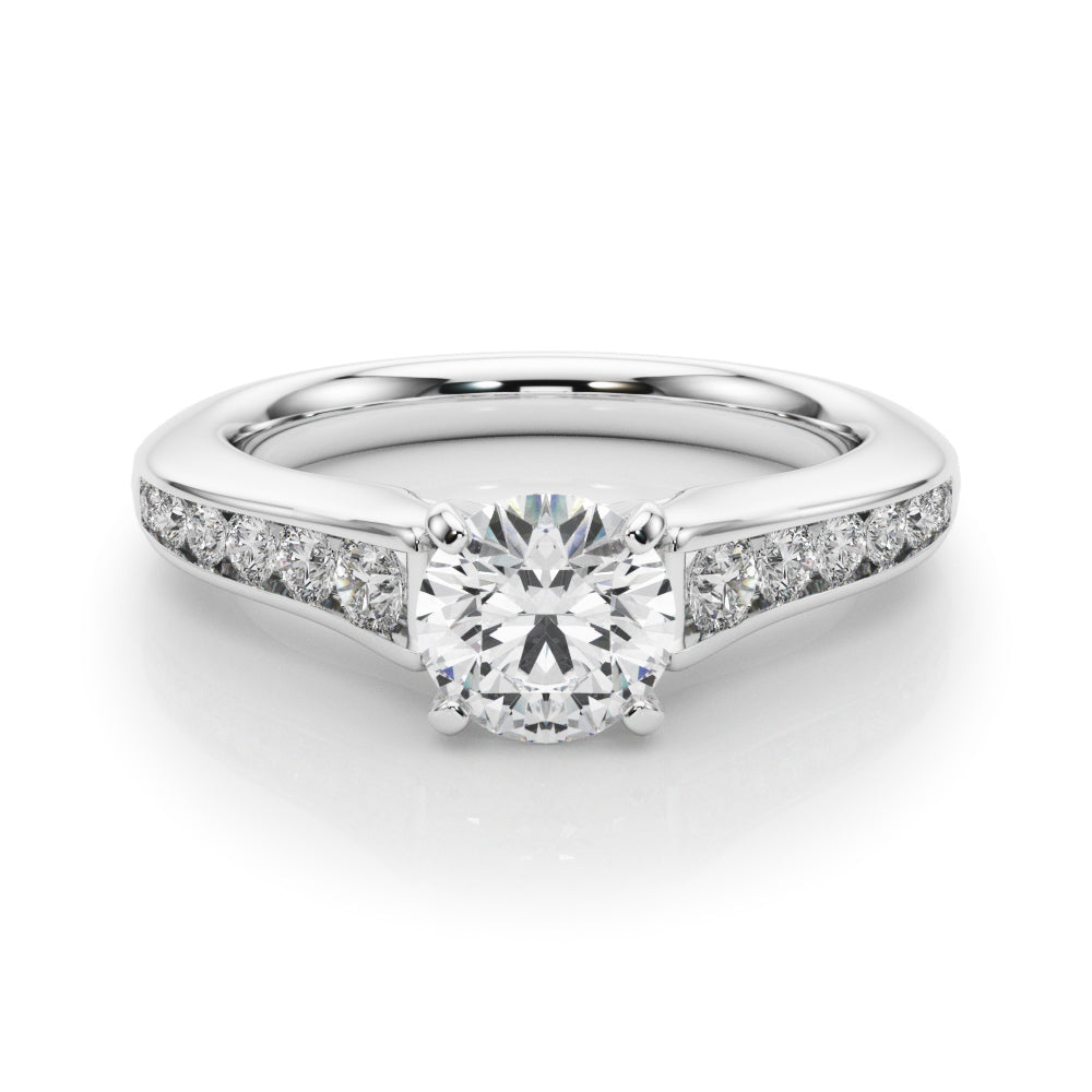 Enchanted Single Row Round Diamond Engagement Ring in 10K/14K gold and platinum with certified lab-grown or natural diamonds