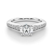 Enchanted Single Row Round Diamond Engagement Ring in 10K/14K gold and platinum with certified lab-grown or natural diamonds
