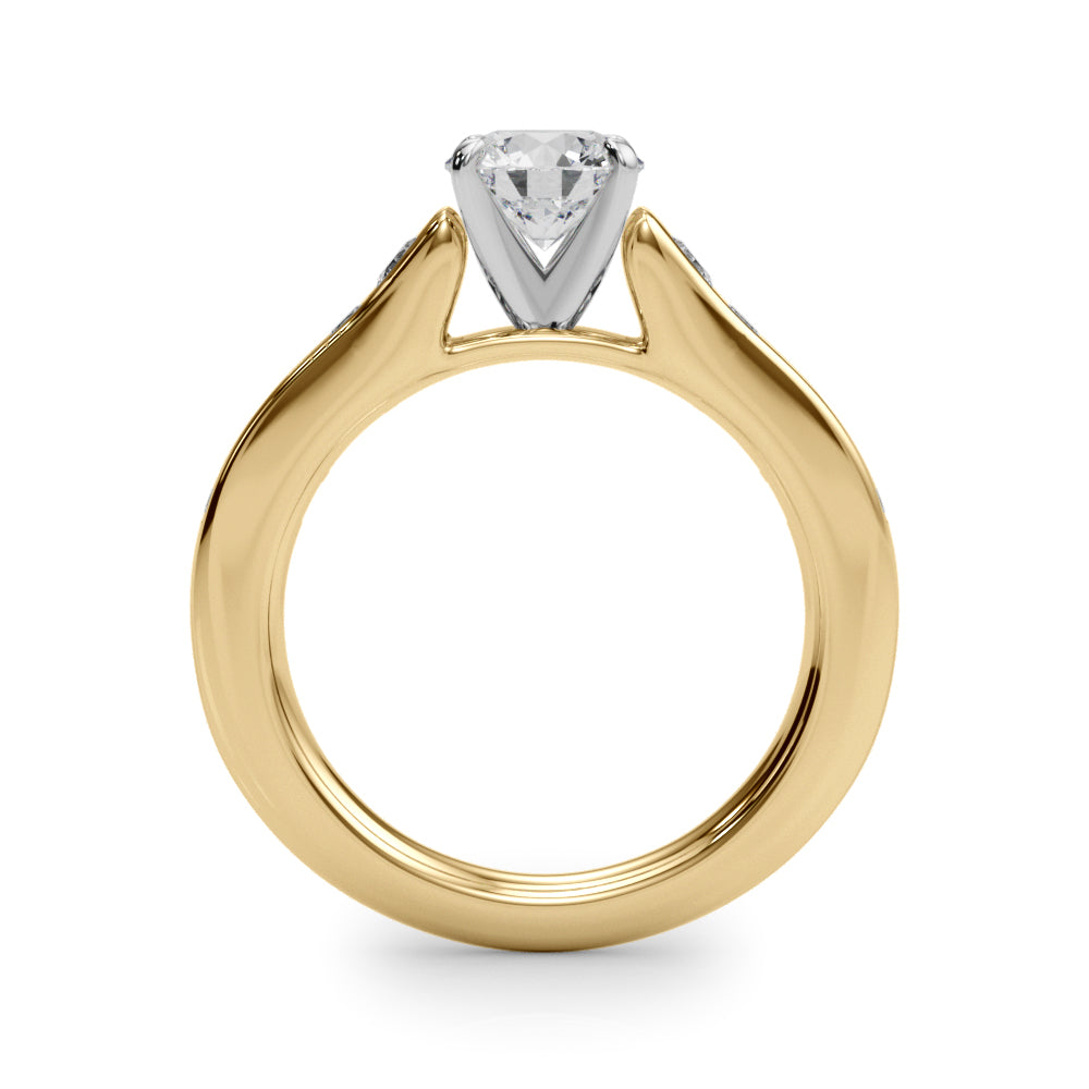 Enchanted Single Row Round Diamond Engagement Ring in 10K/14K gold and platinum with certified lab-grown or natural diamonds