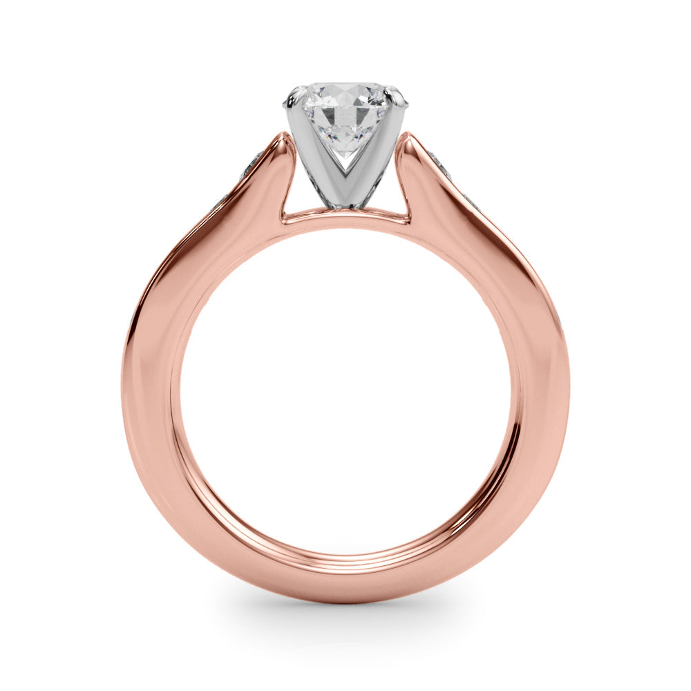 Enchanted Single Row Round Diamond Engagement Ring in 10K/14K gold and platinum with certified lab-grown or natural diamonds