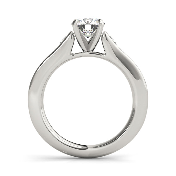 Enchanted Single Row Round Diamond Engagement Ring in 10K/14K gold and platinum with certified lab-grown or natural diamonds