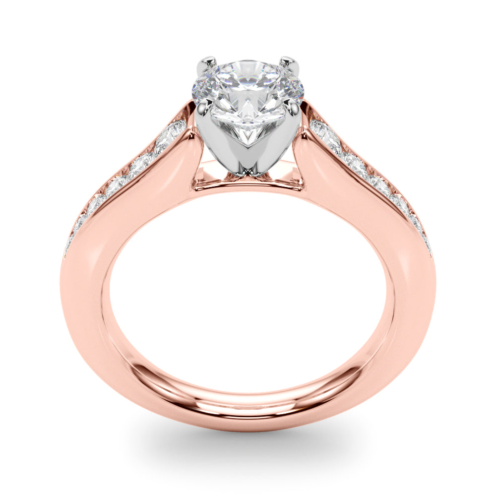 Enchanted Single Row Round Diamond Engagement Ring in 10K/14K gold and platinum with certified lab-grown or natural diamonds