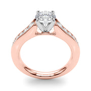 Enchanted Single Row Round Diamond Engagement Ring in 10K/14K gold and platinum with certified lab-grown or natural diamonds