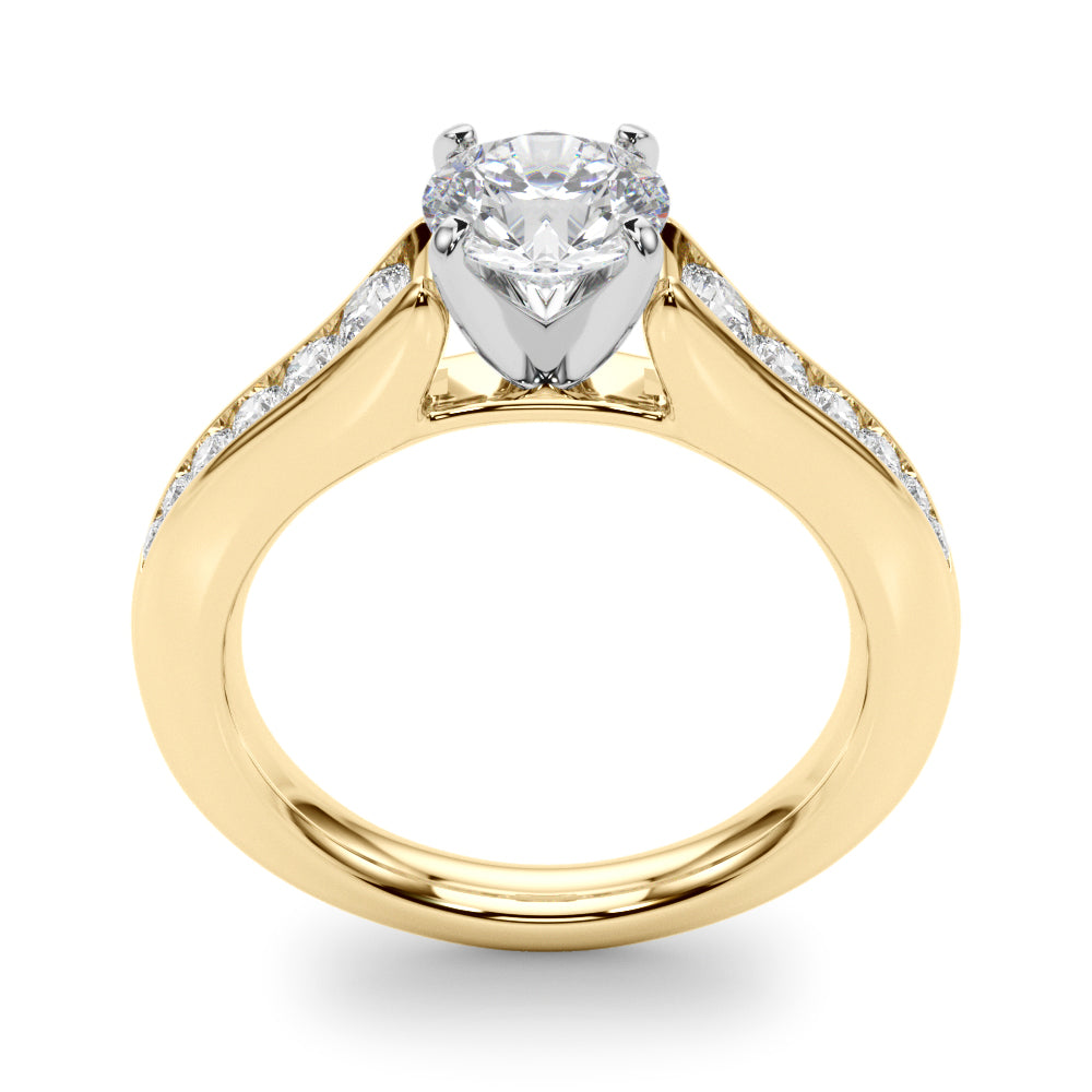 Enchanted Single Row Round Diamond Engagement Ring in 10K/14K gold and platinum with certified lab-grown or natural diamonds