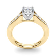 Enchanted Single Row Round Diamond Engagement Ring in 10K/14K gold and platinum with certified lab-grown or natural diamonds