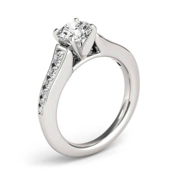 Enchanted Single Row Round Diamond Engagement Ring in 10K/14K gold and platinum with certified lab-grown or natural diamonds